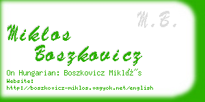 miklos boszkovicz business card